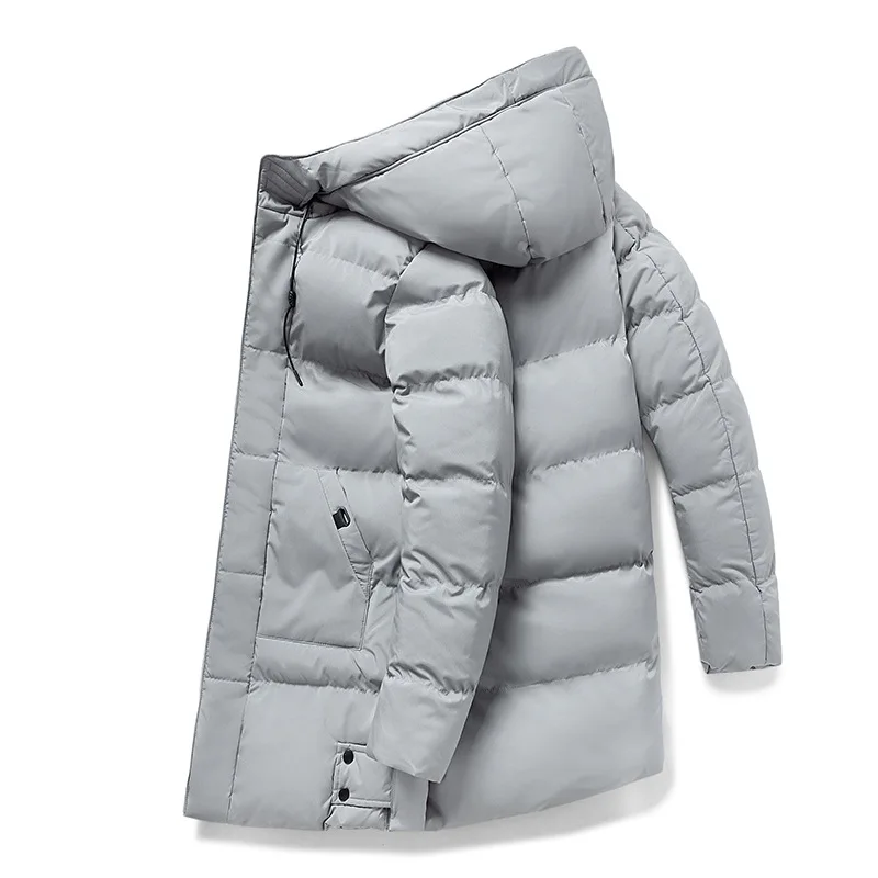 Dicke Daunen Parkas Jacke Männer Lange Mode Trend Plus Größe Mit Kapuze Taschen Windjacke Mäntel Oversize Herren Kleidung 6XL 7XL 8XL