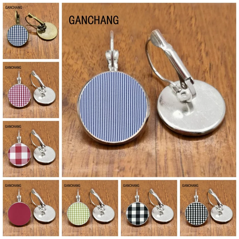 Клетчатые-полосатые-кофейные-зеленые-синие-стеклянные-серьги-ручной-работы-женские-ювелирные-изделия