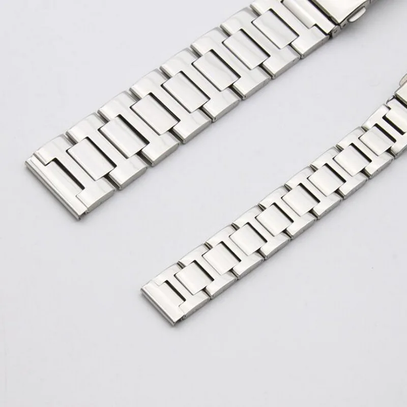 12mm 14mm 16mm 18mm 20mm Stainless Steel Watch Band Strap Bracelet Watchband Butterfly Clasps Silver Buckle