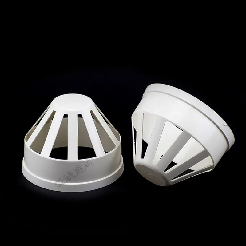 PVC roof air vent grille ducting ventilation cover mesh 50-75mm 110mm round pipe end breathable cap Outlet Louvres pipe fittings