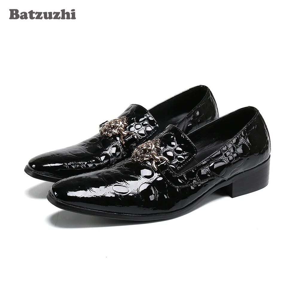 

Batzuzhi Black Formal Business Leather Shoes Men Luxury Handmade Men's Leather Dress Shoes Pointed Toe Zapatos Hombre, US6-12