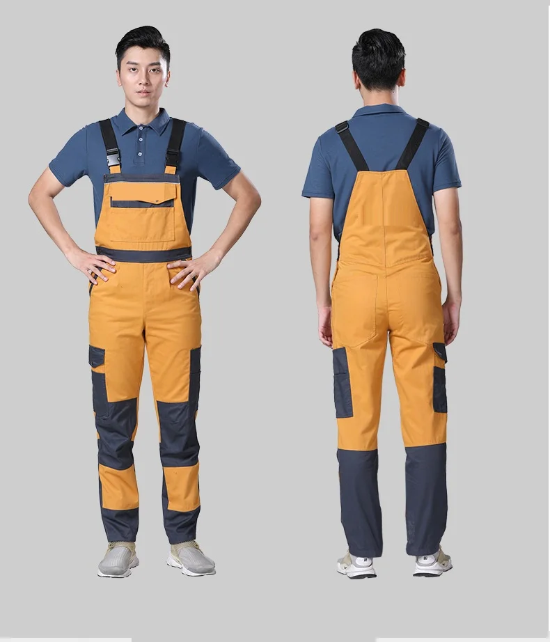 2024 Men Bib Working Overalls Male Work Wear Uniform Fashion Tooling Overall Worker Repairman Strap Jumpsuit Customize Logos