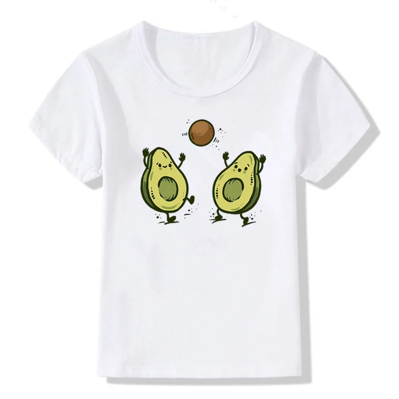 

Funny Summer Cartoon Avocado Print Children T-shirt Short Sleeve O-neck T shirt Baby Gilrs Casual Tshirt Kids Clothes