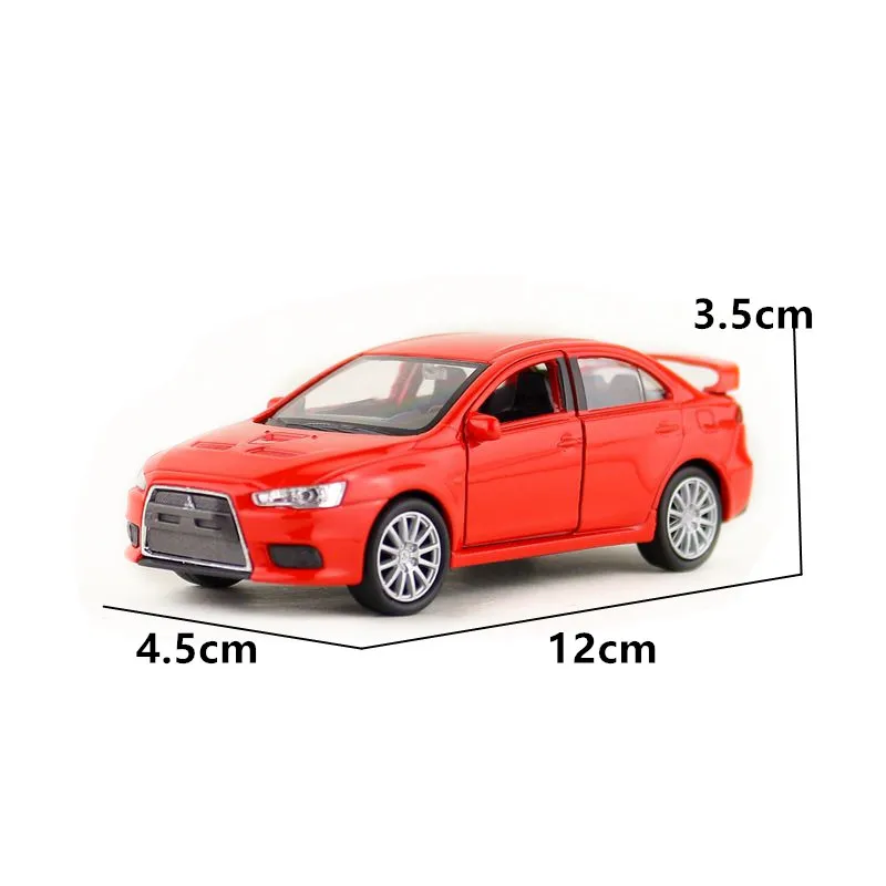 WELLY Toy Diecast Model 1:36 Scale MITSUBISHI LANCER EVOLUTION X Pull Back Car Educational Collection Gift Kid