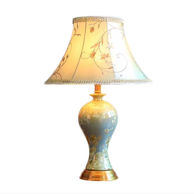 

Creative Personality Ceramic Table Lamp Foyer Bed Room Light Blue Modern Wedding Desk Lighting d59