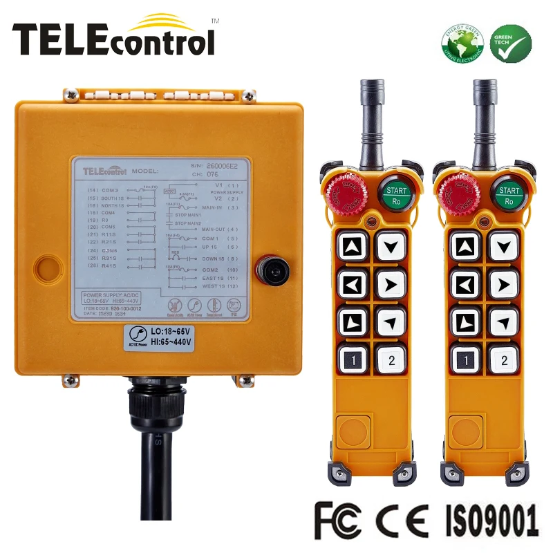 315MHz F26-A1 8 single speed multiple crane remote control with 2 transmitter and 1 receiver for electric hoist and crane