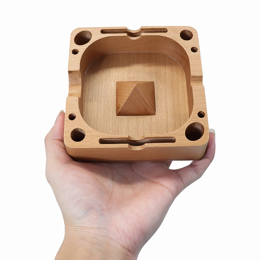 

New arrival Handmade Wooden Ashtray Creative Natural Wooden Ashtray Multifunction Cigarette Ashtray