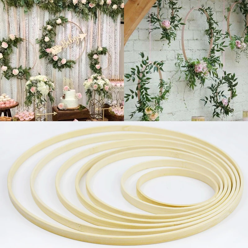 

9-30cm 5pcs Catcher Ring Embroidery Hoop Bamboo Circle Round Flower Wreath Tool For Wedding Birthday Home Hanging Decor Supplies