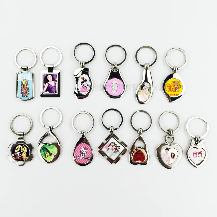 

20pcs/lots Blank Metal Key Rings Key Chian DIY Gifts Printing Sublimation Ink Transfer paper Print High Quality Free Shipping