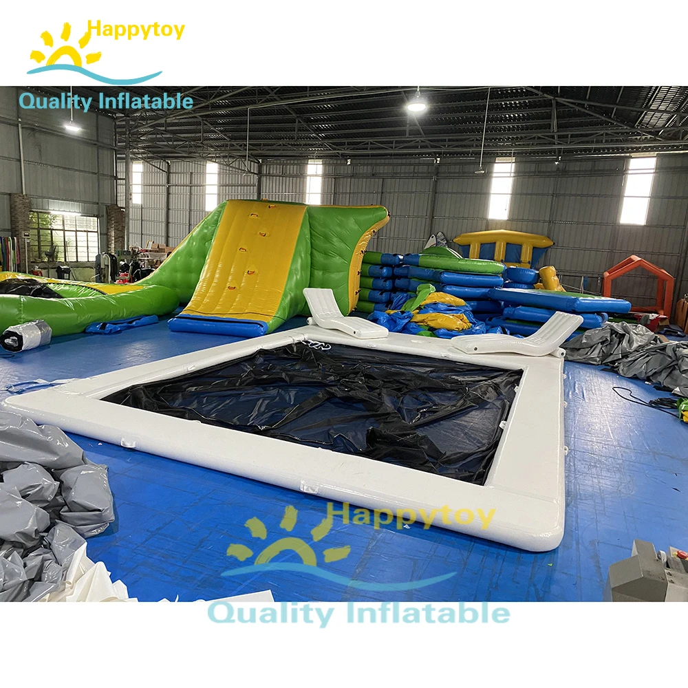 Floating Swimming Mat With Net Yacht Boat Slide Usecustom Inflatable Square Swimming Pool