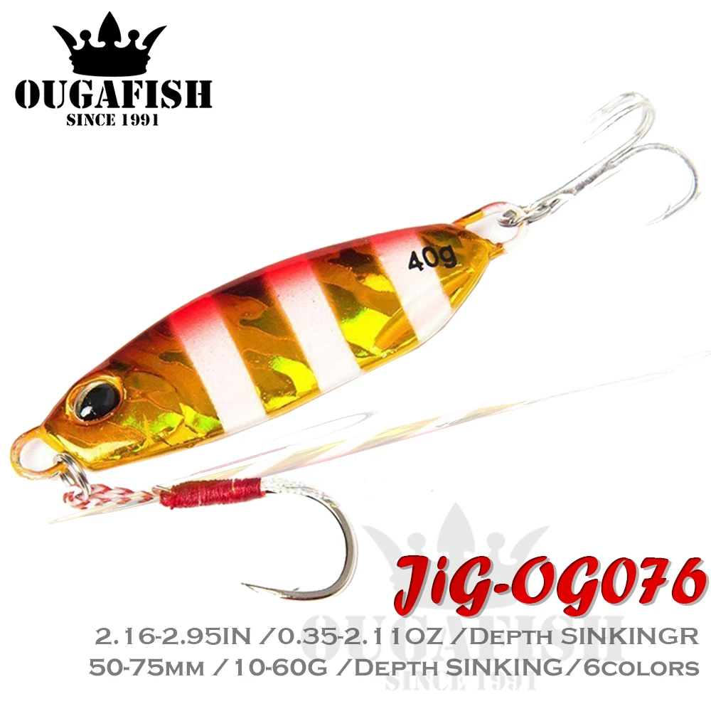 

Metal Big Jig Fishing Lure Weights 15-60g Fishing Jigs Saltwater Lures Bass Jig Isca Artificial Fake Fish Glitter Holographic