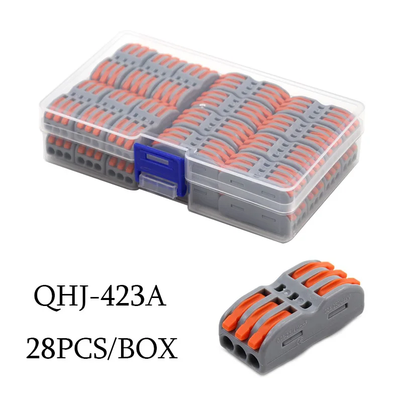 Mini-draad elektrische connector Boxed 222 LED-stripverlichting Snelle connectoren Universele compacte geleider Insteekklemmenblokken