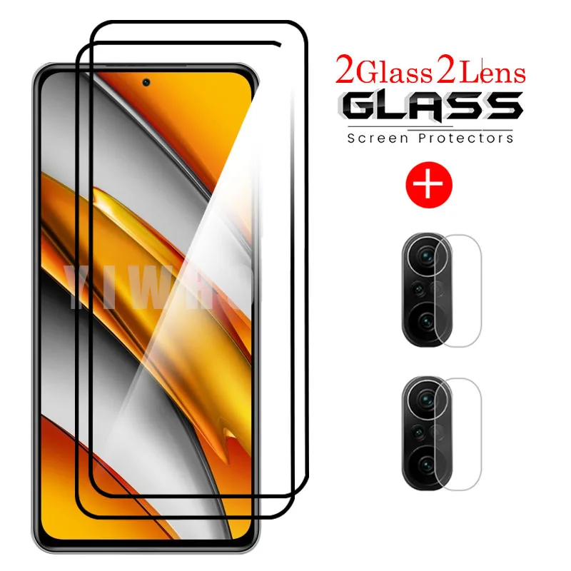 Закаленное стекло для Poco X3NFC X3 Pro X3 GT F3 защита для экрана полное покрытие стеклянная пленка для объектива камеры для Poco X3 M3 M4 Pro стекло