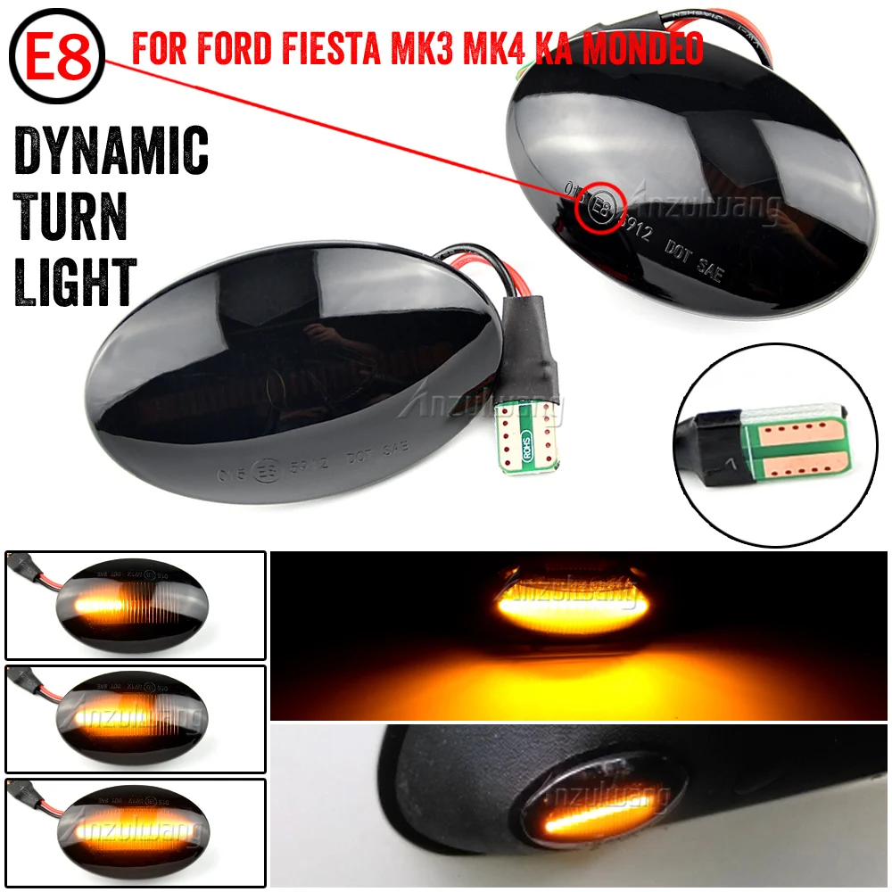 For Ford Fiesta III IV MK3 MK4 KA Mondeo I MK1 Transit Tourneo MK6 MK7 Led Dynamic Side Marker Turn Signal Light