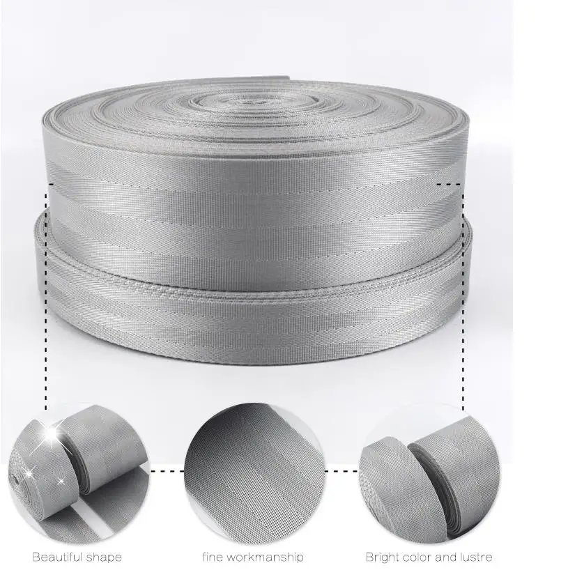 8M 1mm Dick 20-50mm Silber Grau Polyester Nylon Gurtband DIY Manuelle Kinder Sicherheit sitz Rucksack Haustier Gurt Gürtel Handwerk