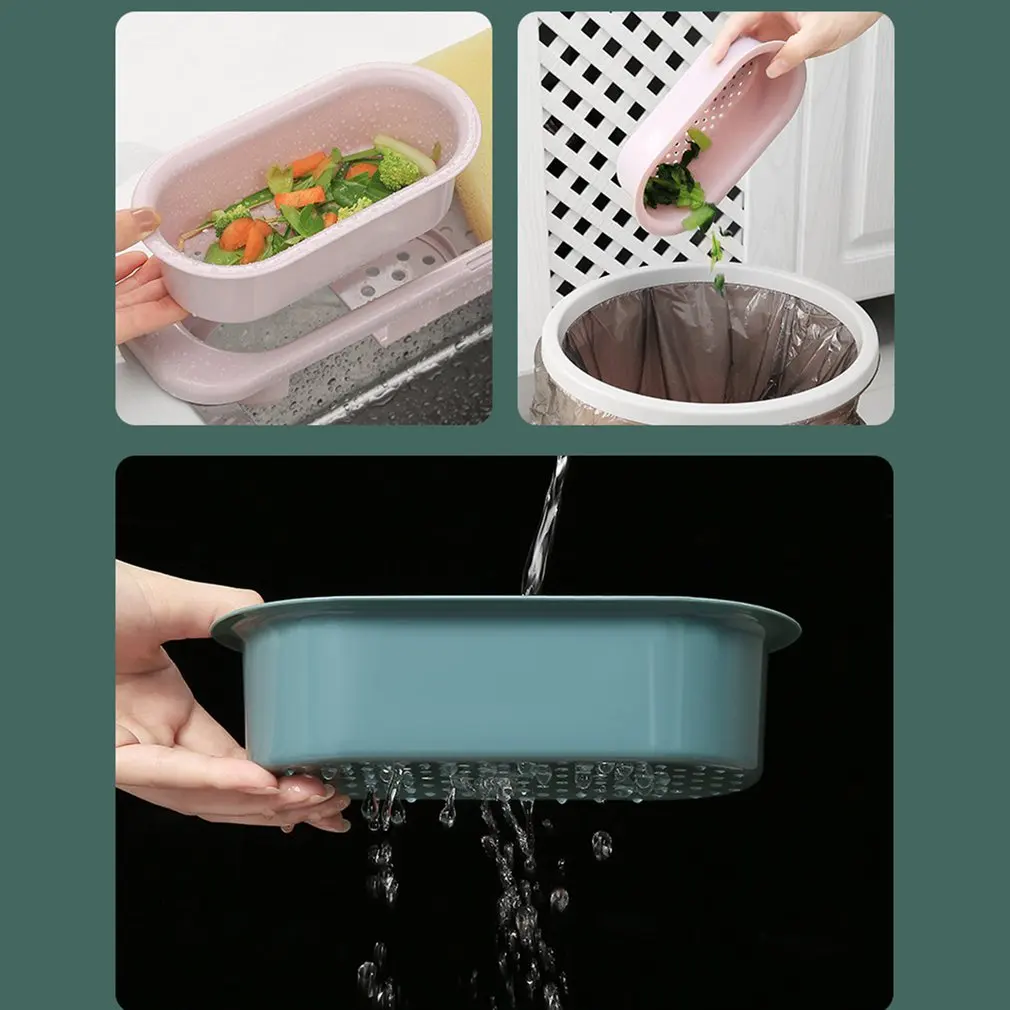 Kitchen Sink Rack Organizer Telescopic Drain Rack Dish Washing Filter Drain Storage Basket Adjustable Sponge Soap Hanging Holder