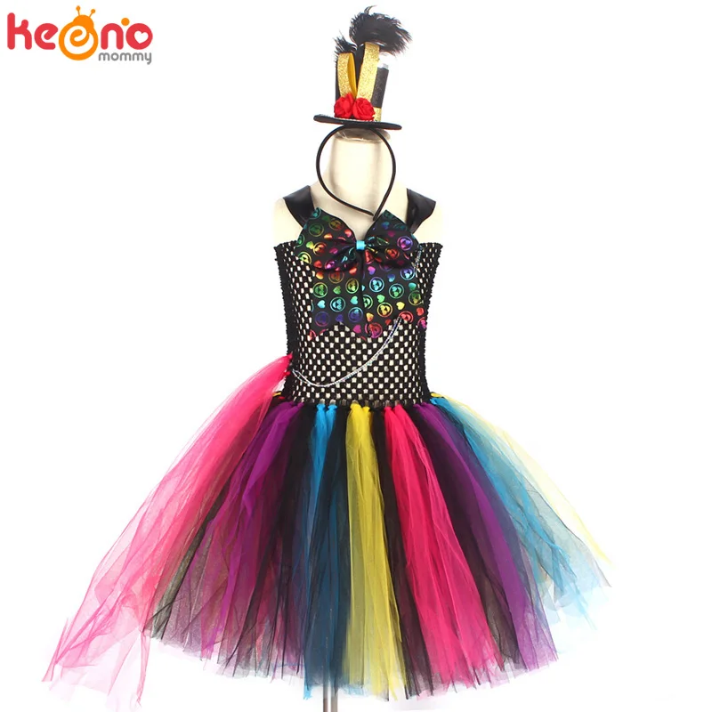Sparkly Hatter Girl Alice in Wonderland Classic Fancy Tutu Dress Children  Halloween Cosplay Birthday Party Dress Costume - AliExpress 1501