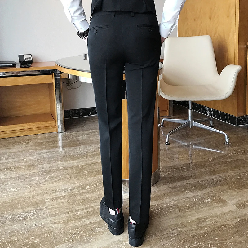 2021 Spring and Summer Men\'s Trousers, Fashion Pure White Pants , Fashion Japan Style Simple Business Casual Trousers Men