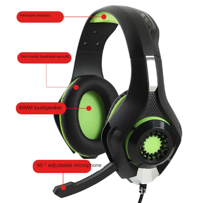 

Game Headphones Gaming Headsets Bass Stereo Over-Head Earphone Casque PC Laptop Microphone Wired Headset For Computer PS4 Xbox