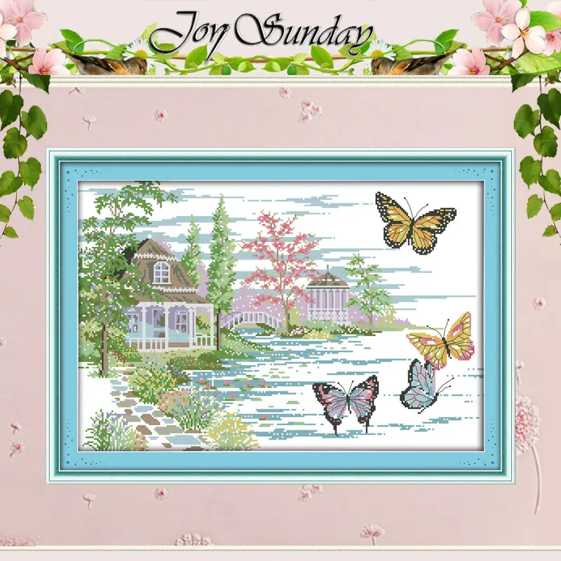 The Butterfly Estate Patterns Counted Cross Stitch Set DIY 11CT 14CT 16CT Stamped DMC Cross-stitch Kit Embroidery Needlework