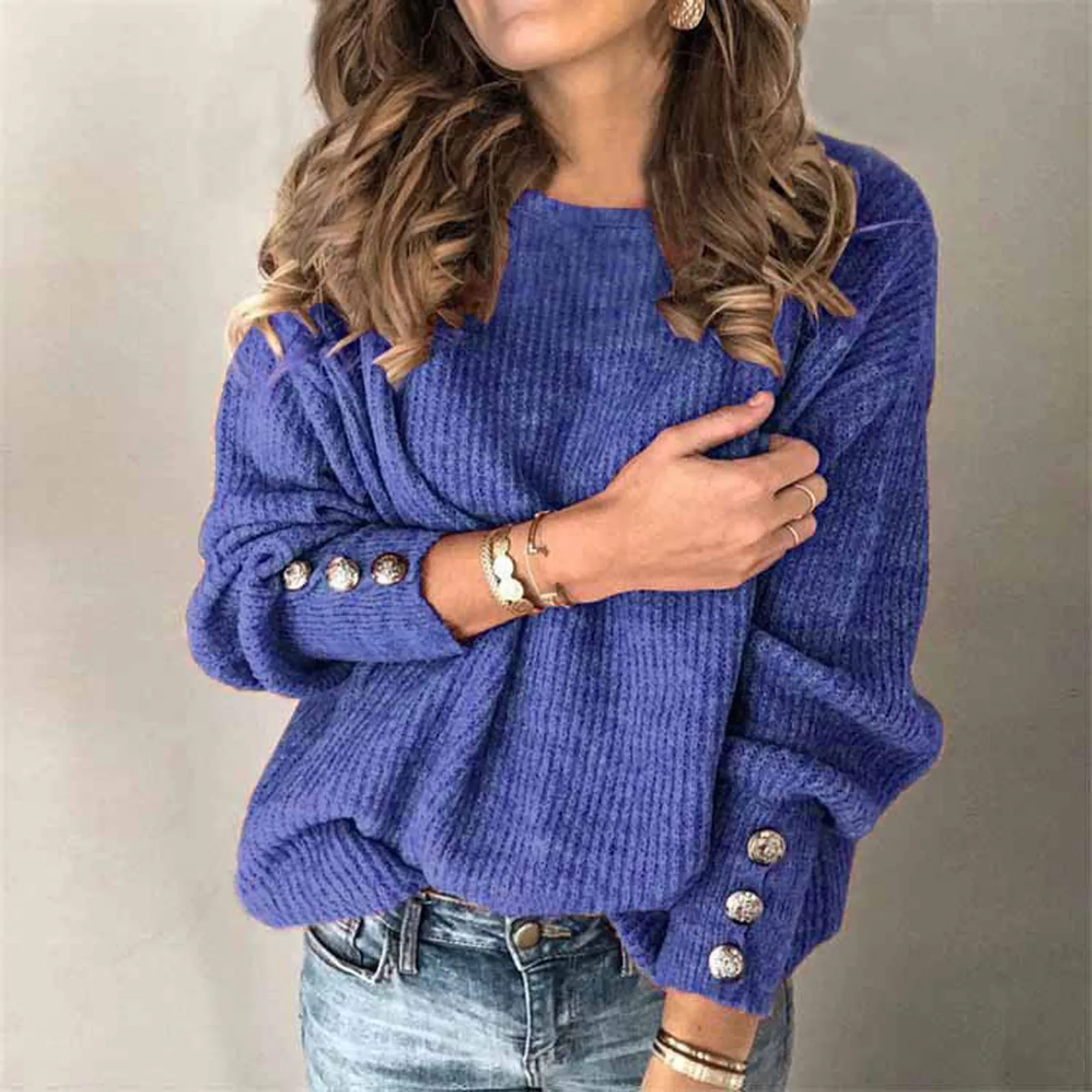 Plus Size Women Turtleneck Blouses Pullover Fashion Solid Button Sleeve Knitted Casual Blouse Warm Top Свитер Женский Оверсайз