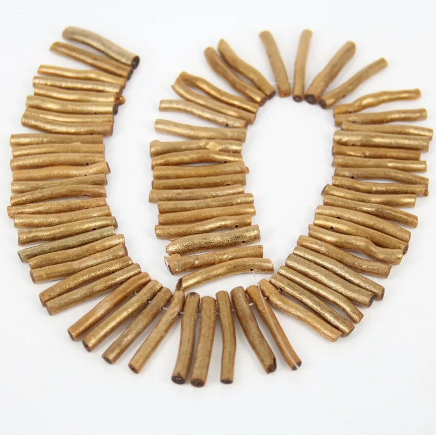 APDGG 3-6x38-40mm Top Drilled Golden Coral Double Stick Points Crown Crystal Beads