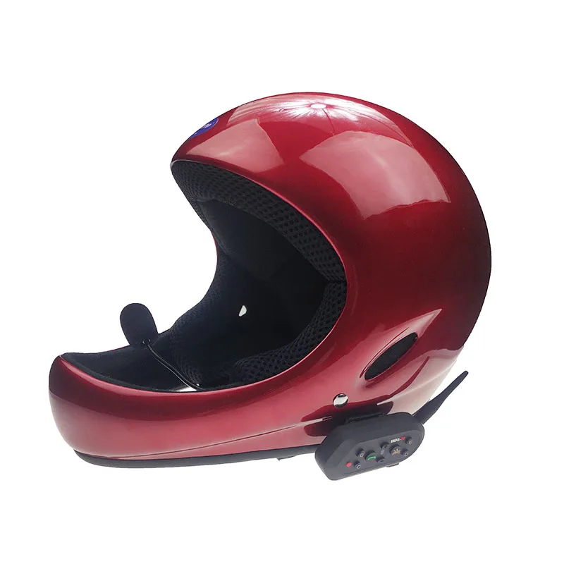 Full Face Paragliding Helmet with Bluetooth Intercom, Fiber Glass, Hang Gliding Helmet, Cool Shape Air Vent