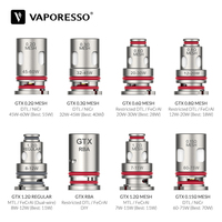 Vaporesso GTX Coil 0.2/0.3/0.6/0.8/1.2ohm Mesh Coil Atomizer Core For Target PM80 TARGET PM30 GTX ONE GEN NANO XIRON E-Cig