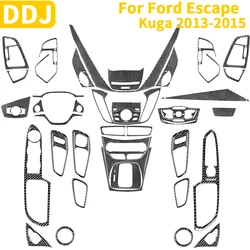 For Ford Escape Kuga 2013 2014 2015 Real Carbon Fiber Stickers Interior Trim Full Kit Car Styling Accessories Gear Shift Cover