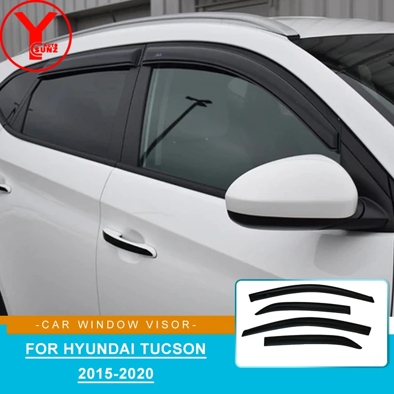 

Side Window Deflectors Weather Shield Sun Rain Guard For Hyundai Tucson 2015 2016 2017 2018 2019 2020 YCSUNZ Exterior Decoration