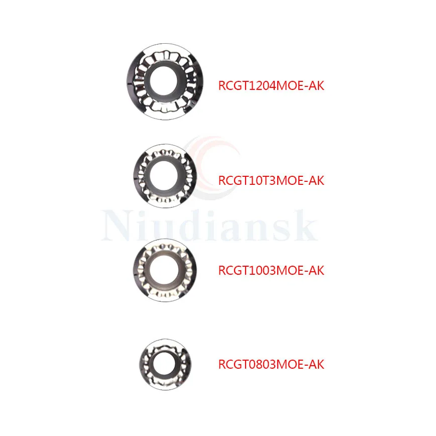 Карбидный токарный станок с ЧПУ RCGT0803MO, RCGT10T3MO, AK, RCGT1204MO, AK H01, 10 шт.