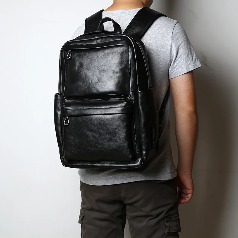 NZPJ Leder herren Rucksack Europäischen und Amerikanischen Mode Reisetasche Vintage Kopf Erste Schicht Rindsleder Freizeit Rucksack – Detail 20