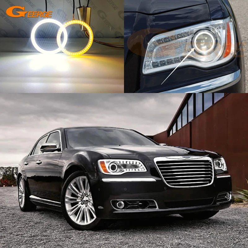 

For Chrysler 300 C S SRT8 300C 2011-2019 Ultra Bright Day Light Turn Signal SMD LED Angel Eyes Halo Rings Car Accessories