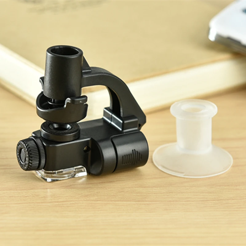 

Увеличительное стекло высокой мощности с фиолетовой лампой и портативным микроскопом 90x, бриллиантовый зажим для ювелирных изделий