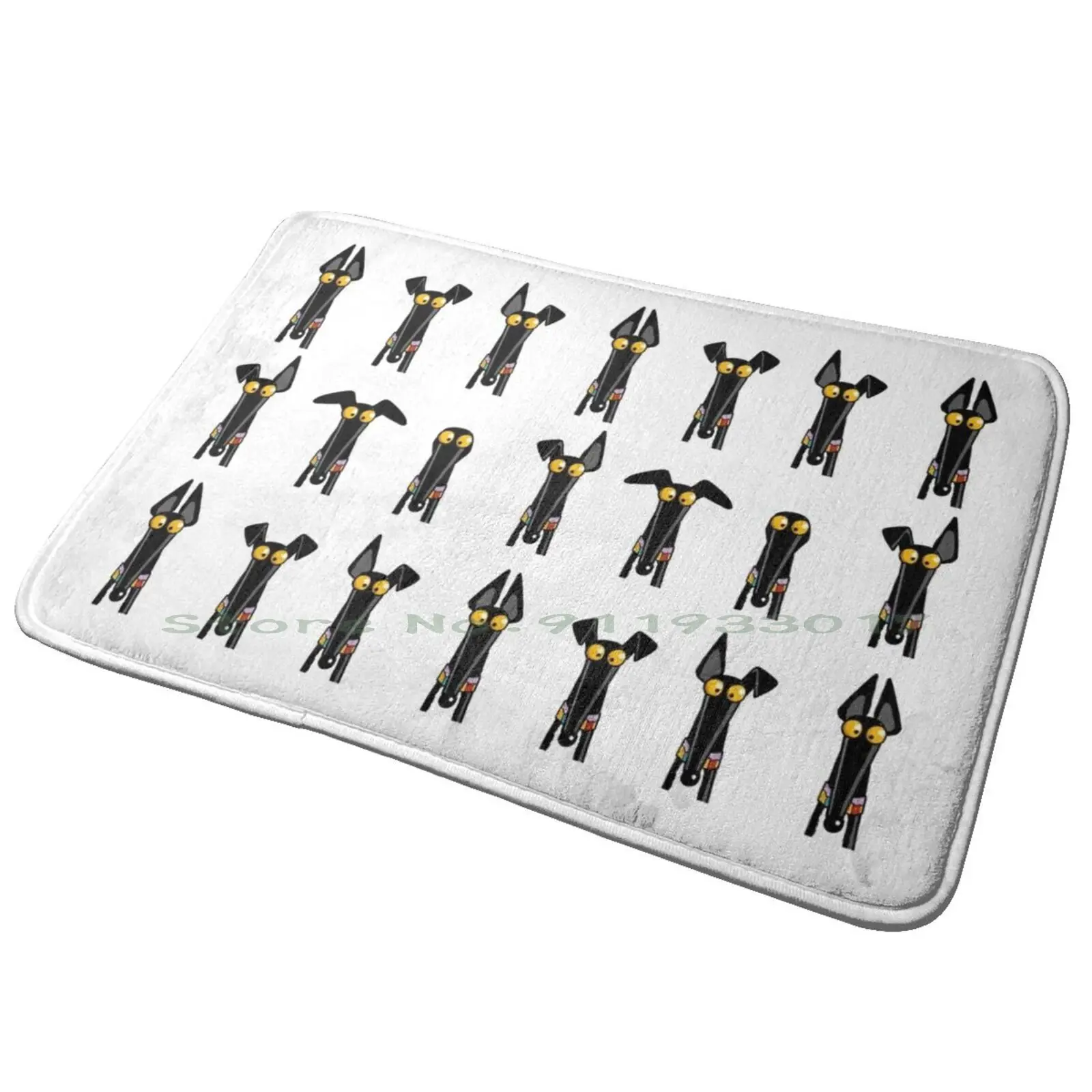 Greyhound Semaphore : White Entrance Door Mat Bath Mat Rug Archie Jughead Veronica Riverdale Comic Book Pop Art Collage