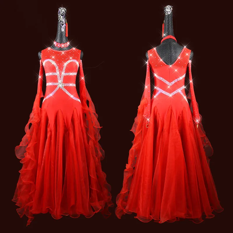 Women New modern dance performances, competition costumes, national standard dance, waltz, ballroom dance dress