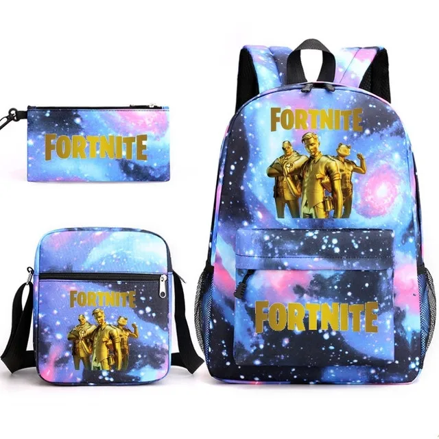 Fortnites 3pcs/set Kid Child Schoolbag Fortnites Backpack Schoolbag Cool Waterproof Schoolbag Fortress Night Student School Bag