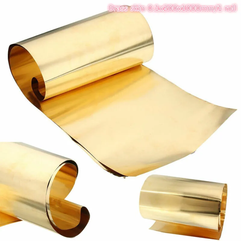 ทองเหลืองผิวโลหะทองเหลืองฟอยล์หัตถกรรมโลหะการประมวลผล0.1x200x100 0Mm/1ม้วน