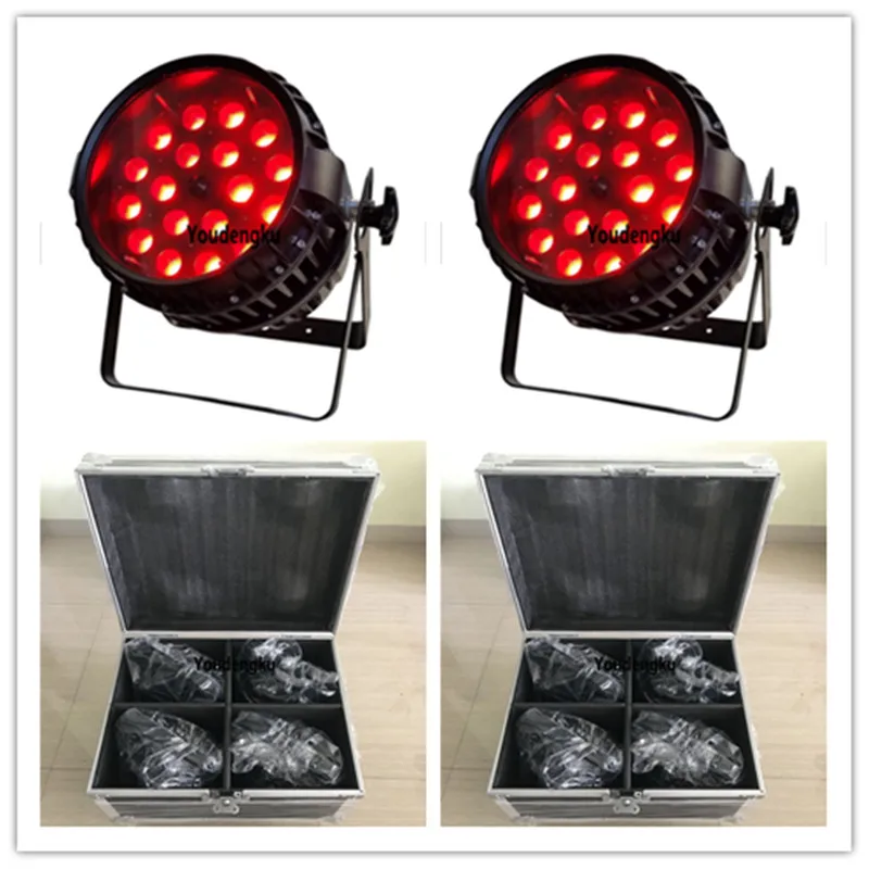 8pcs par led zoom rgbw with flightcase 18x10w led rgbw 4in1 waterproof zoom par light ip65 par light