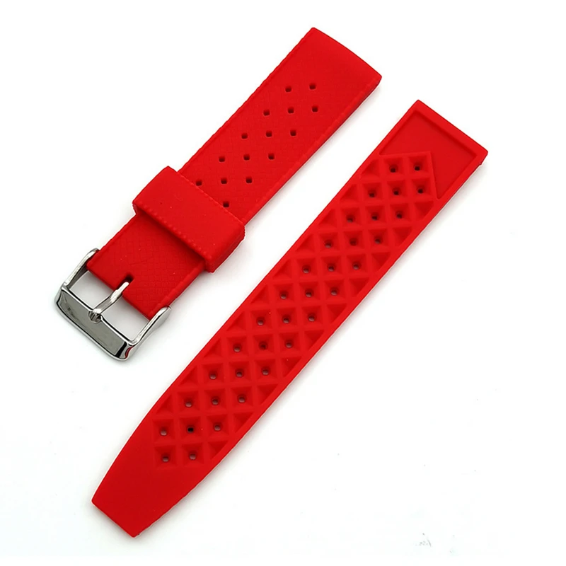 สายนาฬิกาข้อมือสำหรับนักดำน้ำสายรัดซิลิโคนสำหรับเล่นกีฬาสมาร์ทวอท์ช20มม. 22มม.