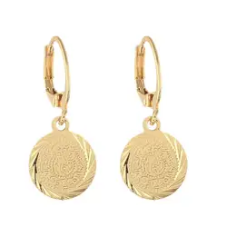 Gold Color Coin Earrings Muslim Islamic Jewelry Ancient Coin Arab African Jewelry