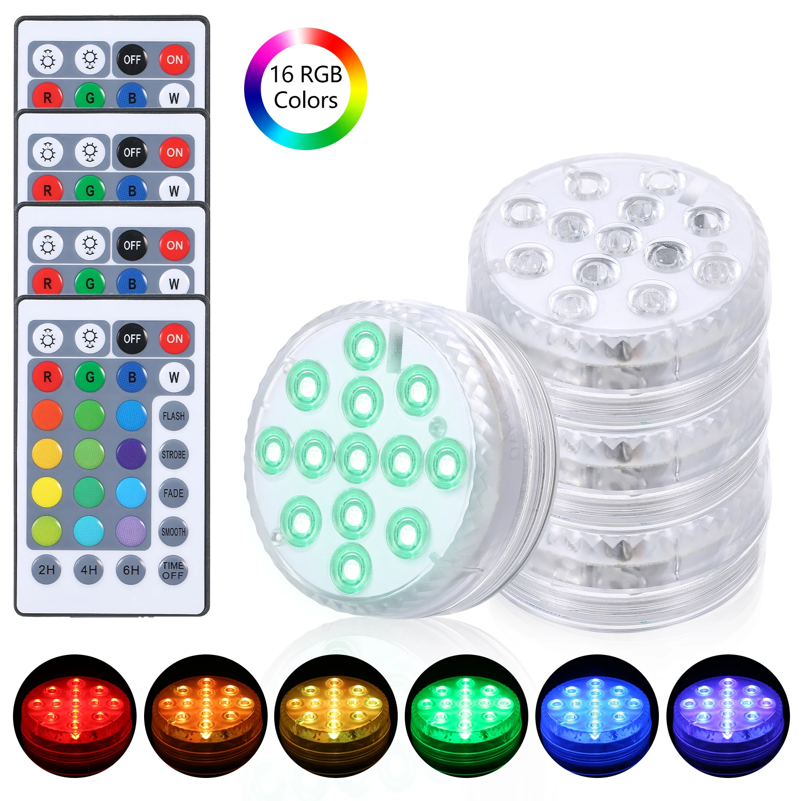 

Remote Control Underwater LED Light 13 LEDs Submersible Pond Light RGB Battery Operated Swimming Pool Aquarium Decoration Lamp