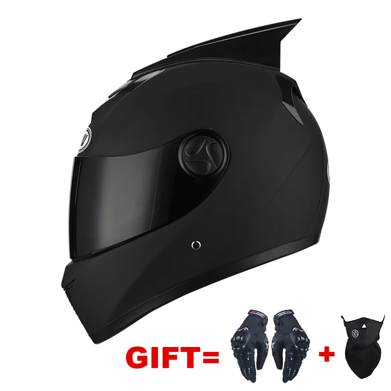 

2 Gifts Full Face Motorcycle Helmet Dual Lens Casco Motorbike Capacete Double Visors DOT Approved Winter Warm For Man Women