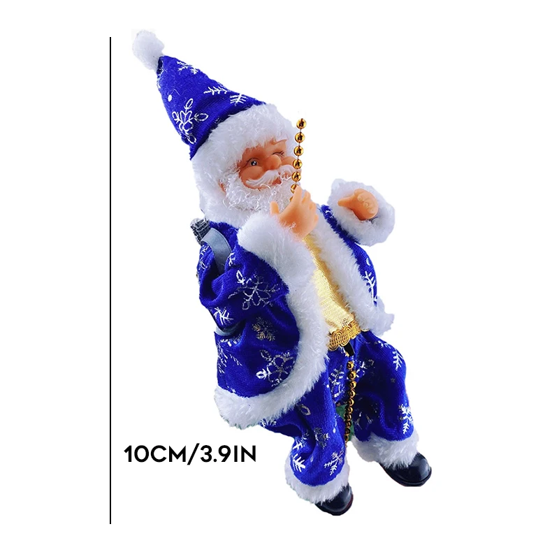 Electric Santa Claus Toy Musical Climbing Rope Hanging Plush Doll Novelty Christmas Gifts for Children E2S