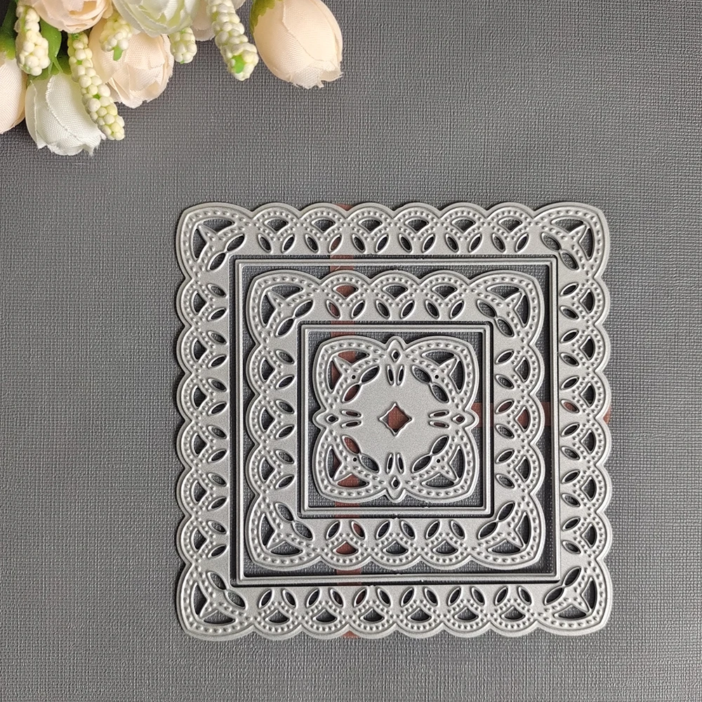 Square Pattern Border Cutting Dies For DIY Scrapbooking/Card Making/Album Decorative Metal Die Cutter Crafts