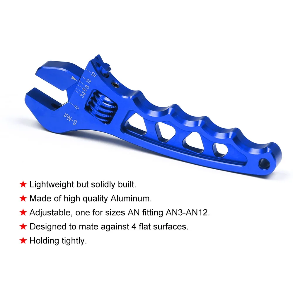 Adjustable AN Aluminum Wrench Hose Fitting Tool Aluminum Spanner AN3-AN12 Wrench Spanner Fitting Tools BX100723