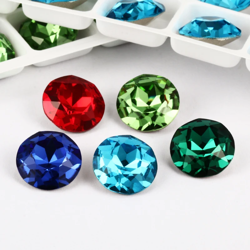 Rivoli Round Crystal AB K9 Strass Glass Rhinestone Jewelry for Craft Beads Glue on Clothes Decoration Diy Rhinestone Applique To