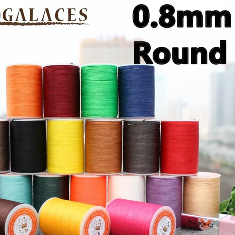 GALACES（YULE） 0.8mm 55m long polyester round waxed thread string for leather sewing