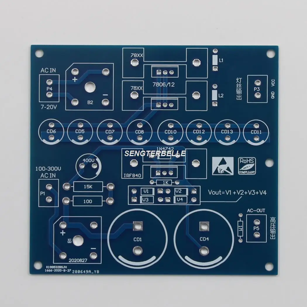 HiFi 1PC High Voltage DC Power Supply Board PCB DC100V-380V + Filament Voltage