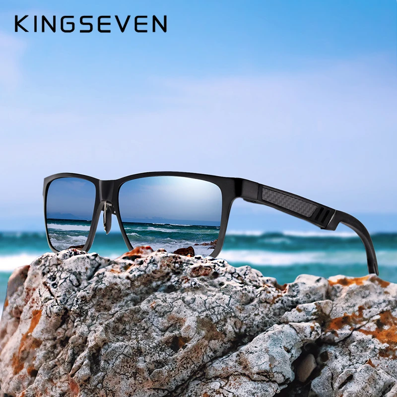 KINGSEVEN Brand Men\'s Glasses Square Polarized Sunglasses UV400 Lens Eyewear Accessories Male Sun Glasses For Men/Women